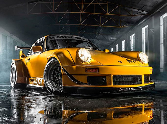 porsche-rauh-welt-911-rebaixado-bagged-amarelo