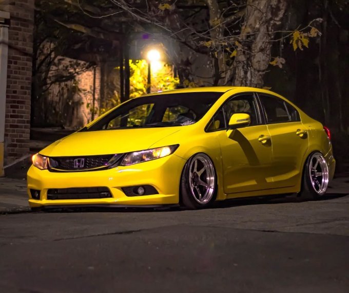 honda-civic-rebaixado-amarelo