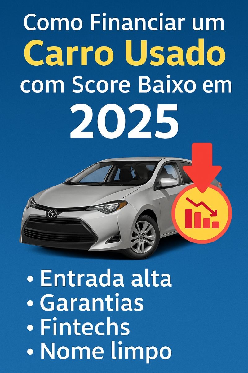 Como financiar carro usado com score baixo em 2025