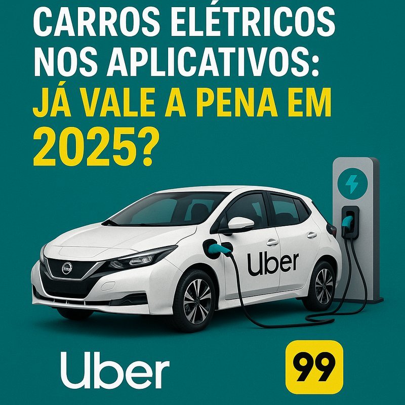 carro elétrico Uber e 99 sendo carregado em estação