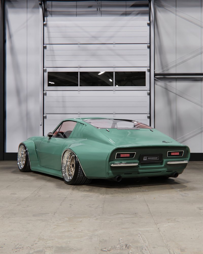 Puma GT rebaixado com bodykit visto de frente