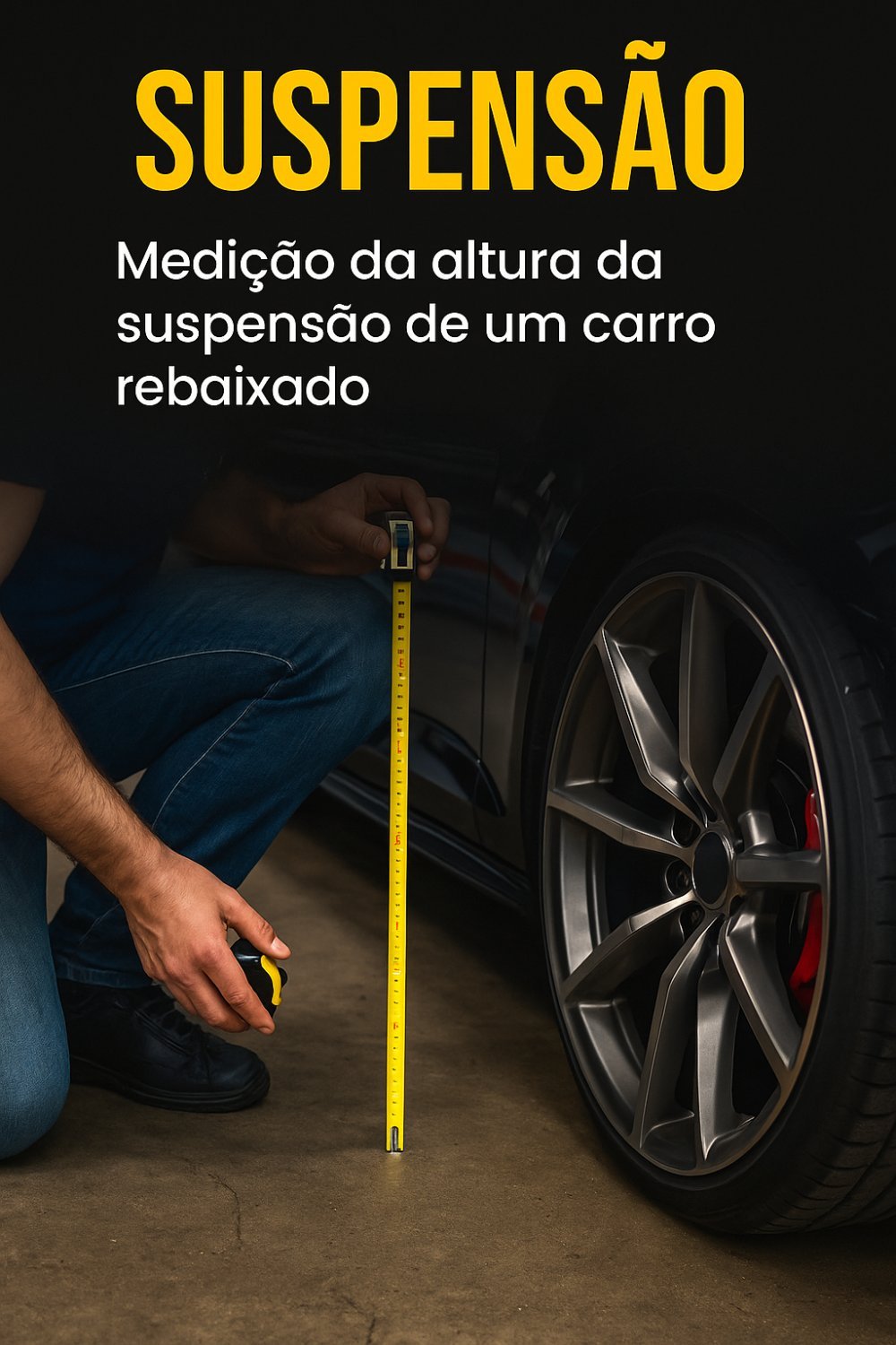 Fiscal medindo 10 cm de altura mínima da suspensão durante inspeção veicular