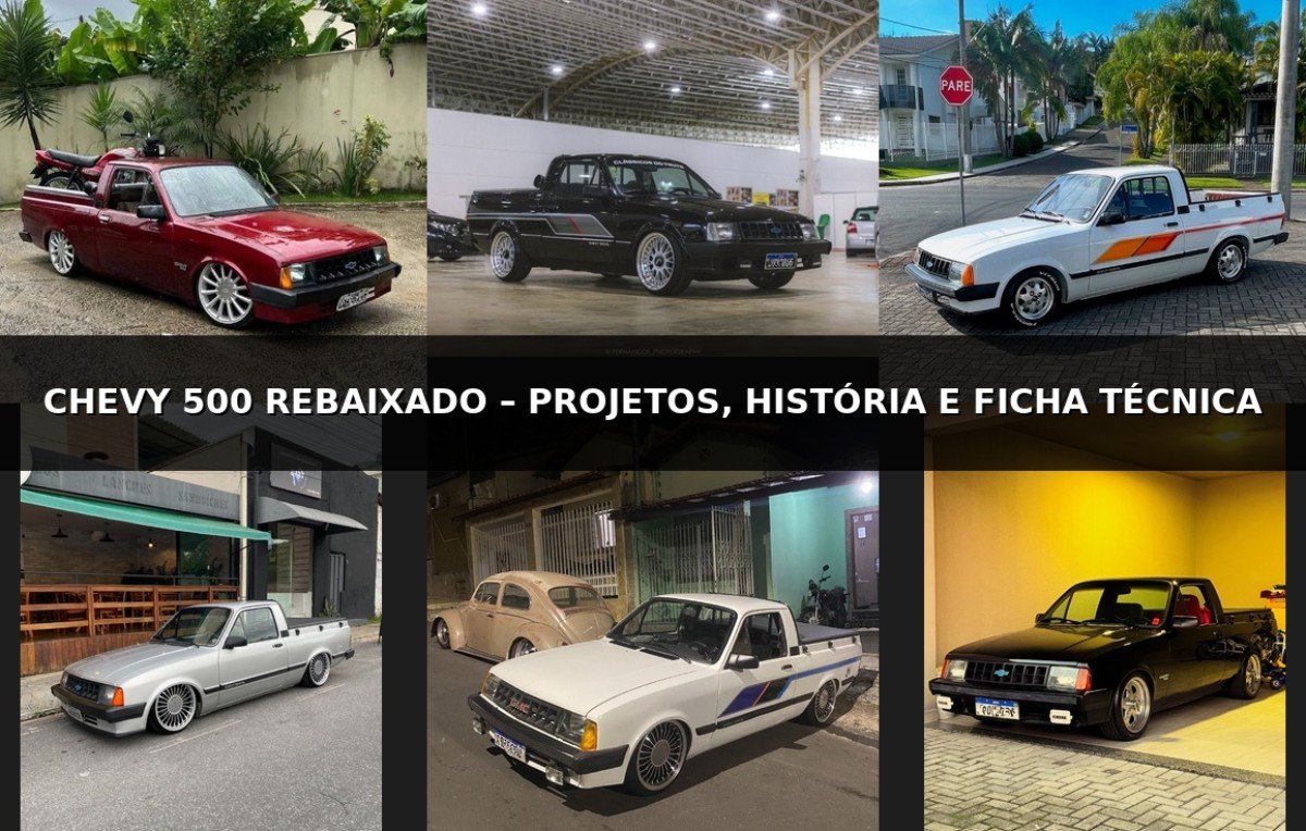 Chevy 500 rebaixado em diferentes projetos personalizados com rodas esportivas