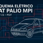 Esquema elétrico do Fiat Palio 1.0 e 1.5 MPI – diagrama técnico em destaque