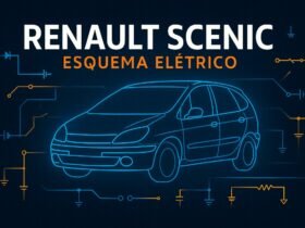 Esquema elétrico do Renault Scenic – diagrama técnico em destaque