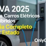 Carro elétrico em São Paulo representando isenção de IPVA 2025 para veículos elétricos e híbridos