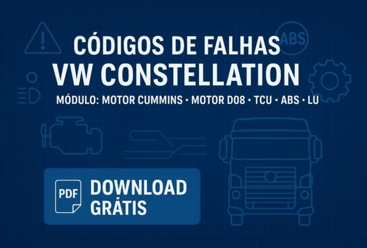 Códigos de falhas VW Constellation (PDF) – motores Cummins/D08, TCU, ABS e LU