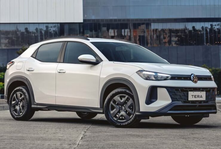 Volkswagen Tera 1.0 MPI 2026 branco visto de três quartos — versão de entrada