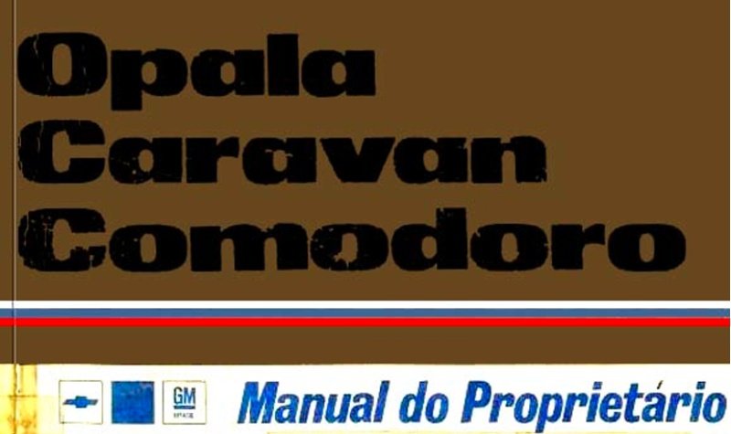 Capa do Manual do Proprietário do Chevrolet Opala / Caravan Comodoro