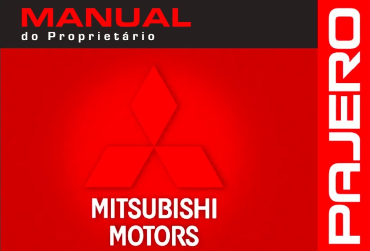 Capa do Manual do Proprietário Mitsubishi Pajero GLS (PDF)