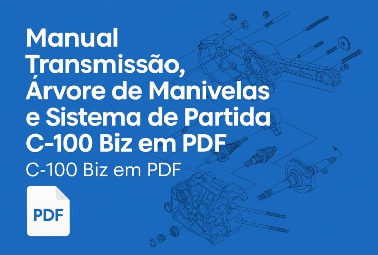 Capa do manual de transmissão, árvore de manivelas e sistema de partida da C-100 Biz em PDF