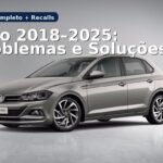 Volkswagen Polo 2018–2025 prata em estúdio — capa do guia de problemas, soluções e recalls
