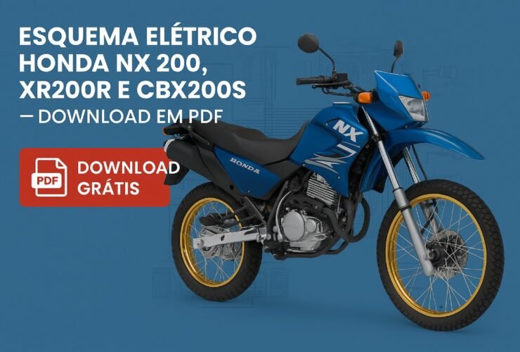 Esquema elétrico Honda NX 200, XR200R e CBX200S em PDF para download
