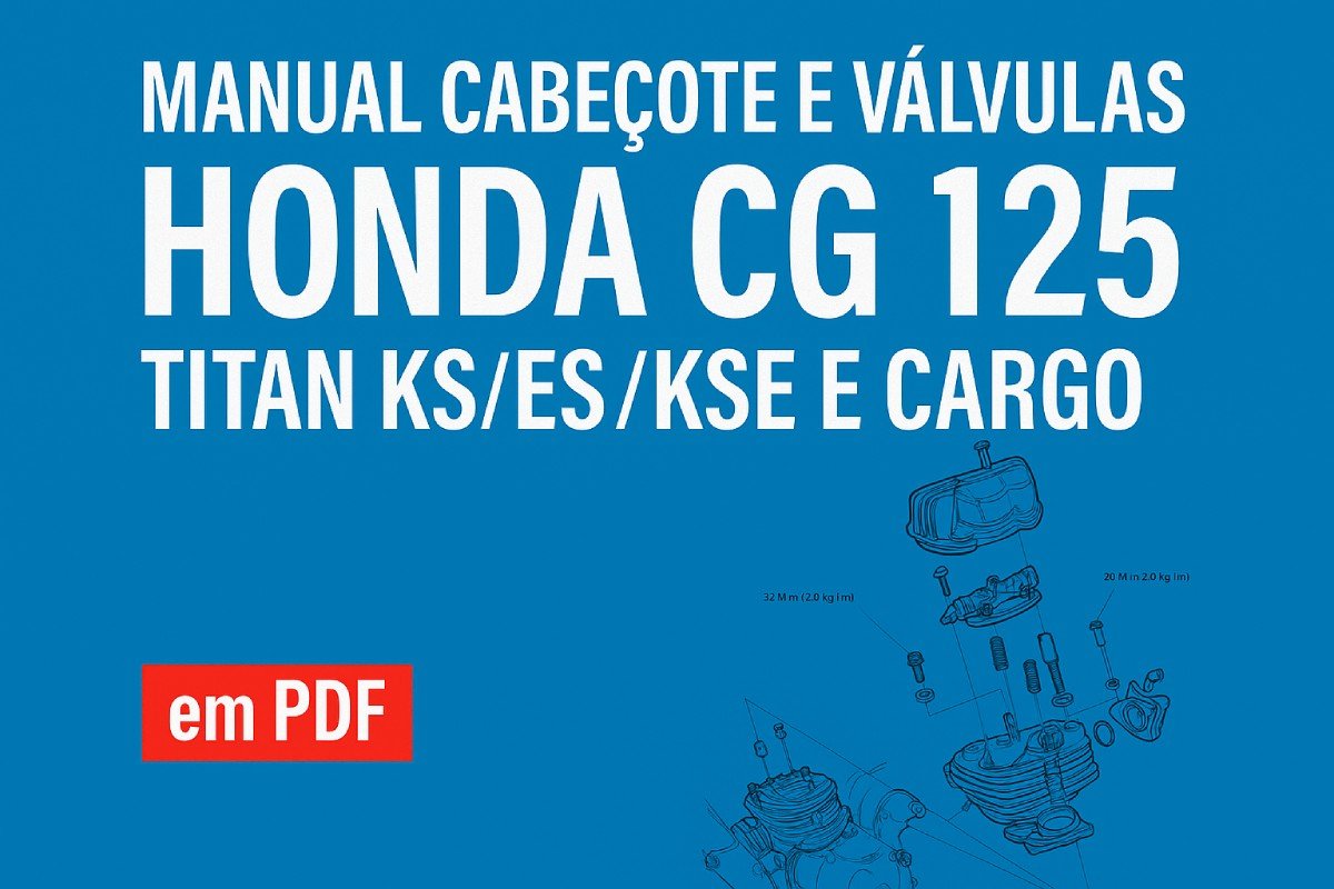 Capa do manual de cabeçote e válvulas da Honda CG 125 Titan KS, ES, KSE e Cargo em PDF