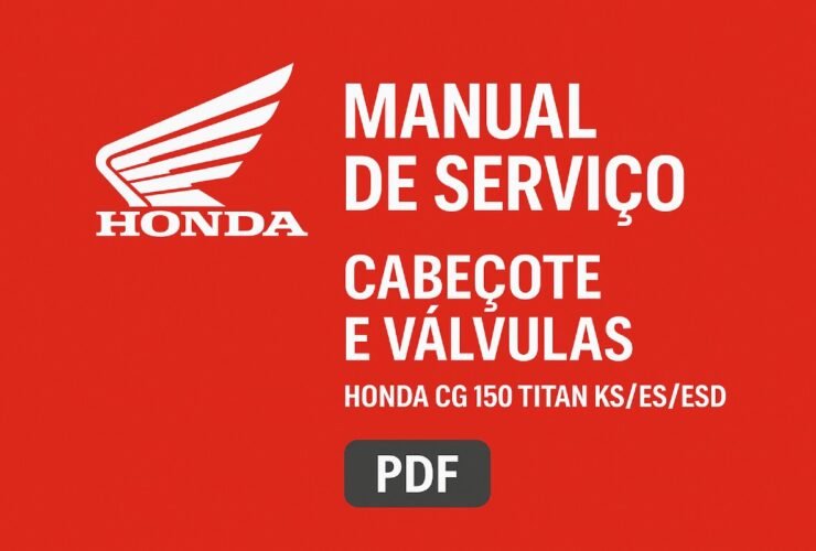 Capa do manual de serviço do cabeçote e válvulas da Honda CG 150 Titan KS ES ESD em PDF