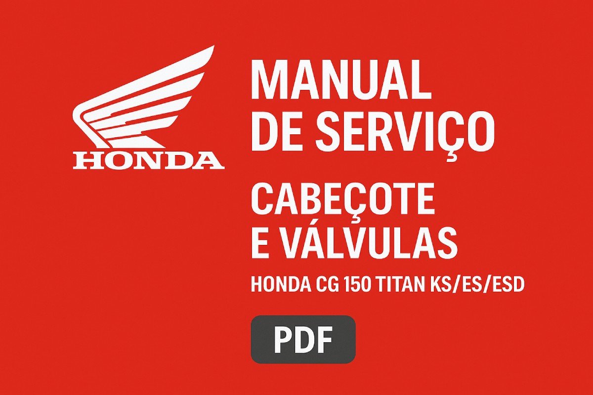 Capa do manual de serviço do cabeçote e válvulas da Honda CG 150 Titan KS ES ESD em PDF