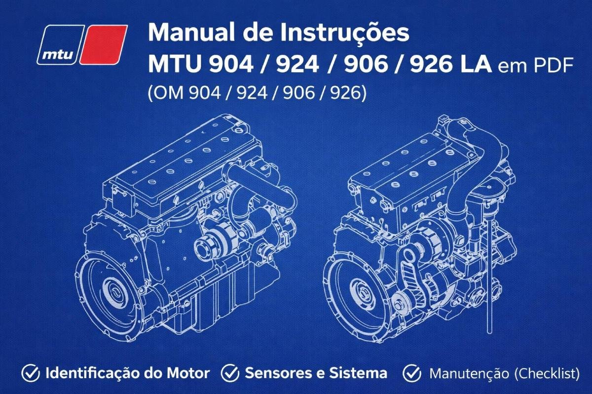 Capa do manual MTU 904 924 906 926 LA em PDF (motores OM 904/924/906/926)