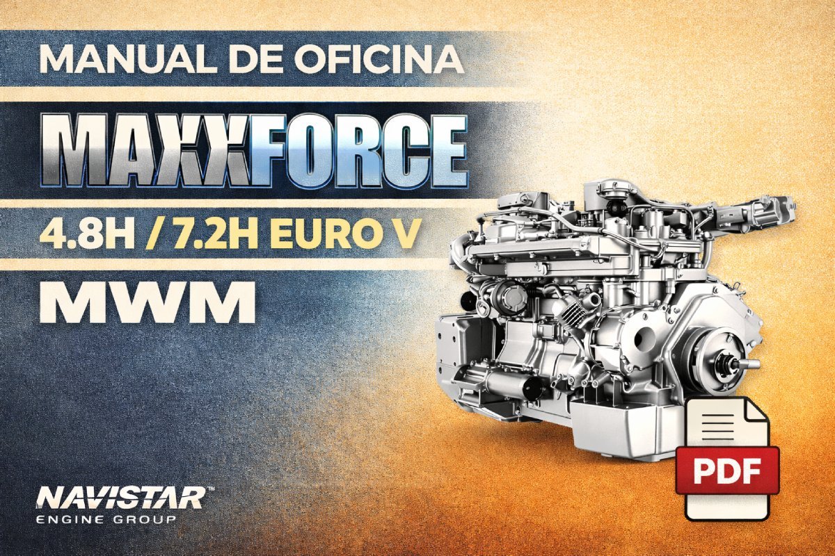 Capa do manual de oficina MaxxForce 4.8H/7.2H Euro V em PDF