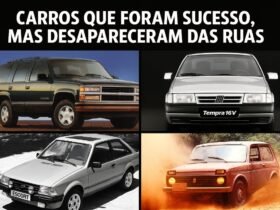 Carros que foram sucesso mas desapareceram das ruas – montagem com Fiat Tempra, Chevrolet Grand Blazer, Ford Escort XR3 e Lada Niva
