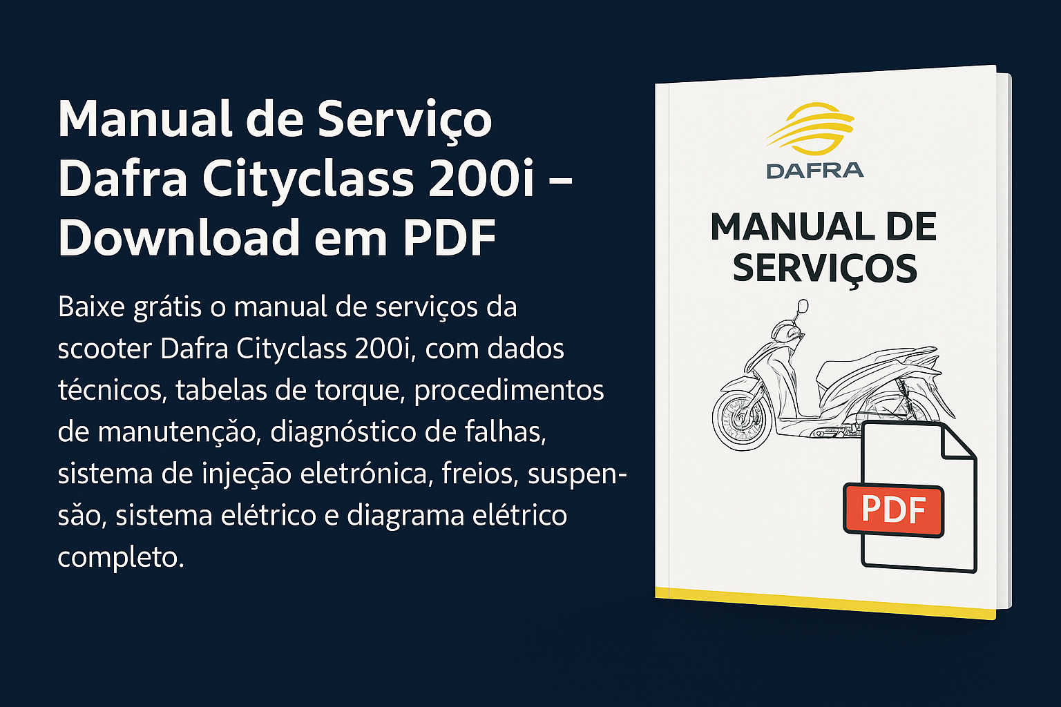 Manual de serviço Dafra Cityclass 200i em PDF para download