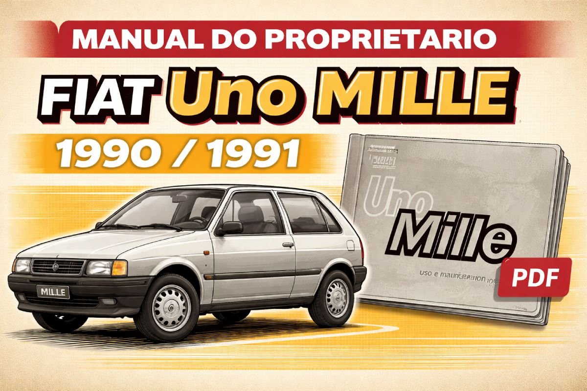 Manual do proprietário do Fiat Uno Mille 1990 e 1991 em PDF para download