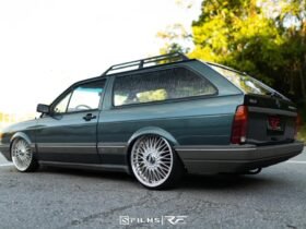 VW Parati GLS 1993 Verde Pinus rebaixada na rosca slim com rodas aro 18