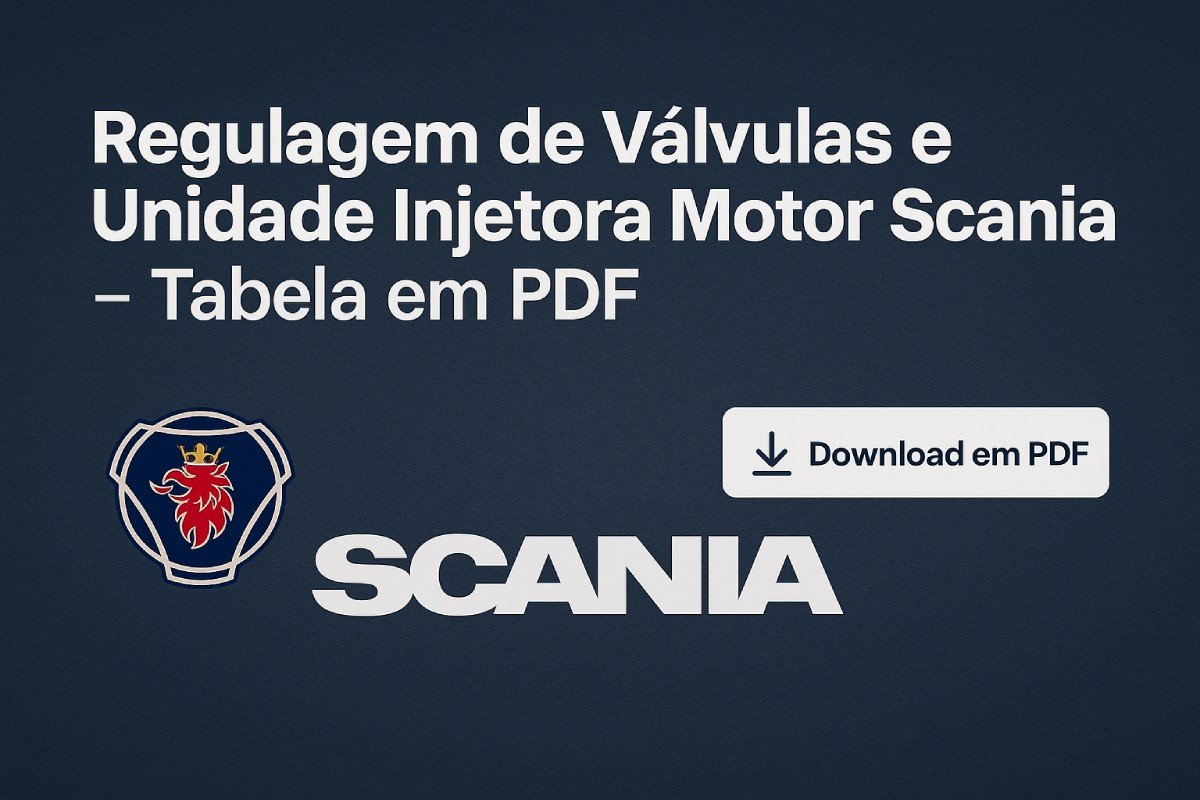 Regulagem de válvulas e unidade injetora do motor Scania em PDF para download