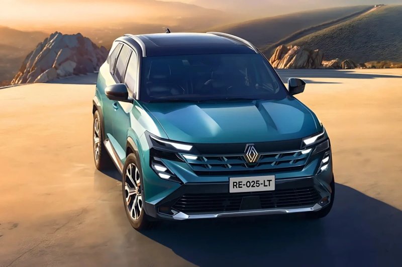 Novo Renault Boreal 2026 azul visto de frente e lateral, com rodas grandes e teto em dois tons