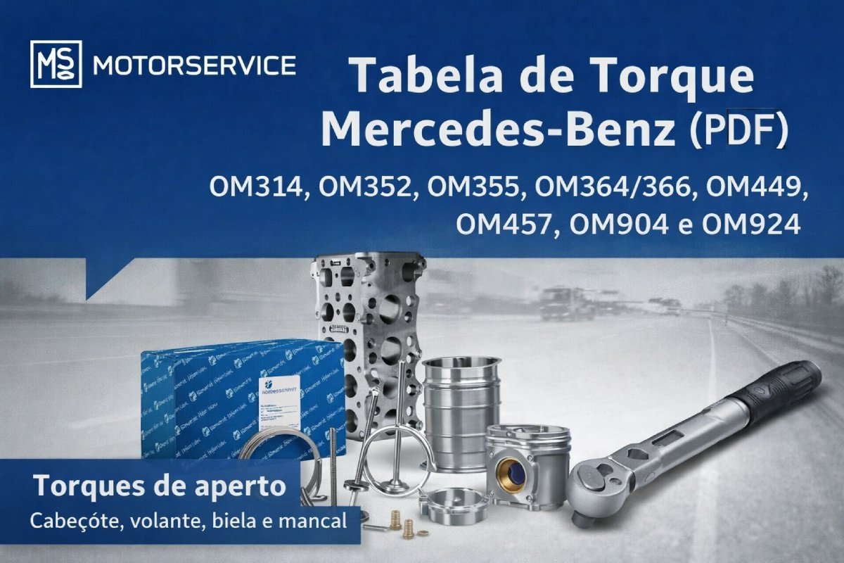 Tabela de torque de aperto Mercedes-Benz em PDF (OM314, OM352, OM366, OM457, OM904 e OM924)