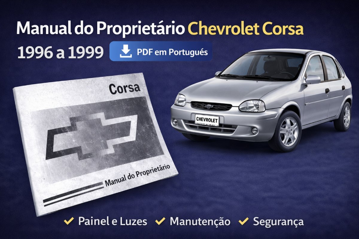 Manual do proprietário do Chevrolet Corsa 1996 a 1999 em PDF com informações de uso e manutenção