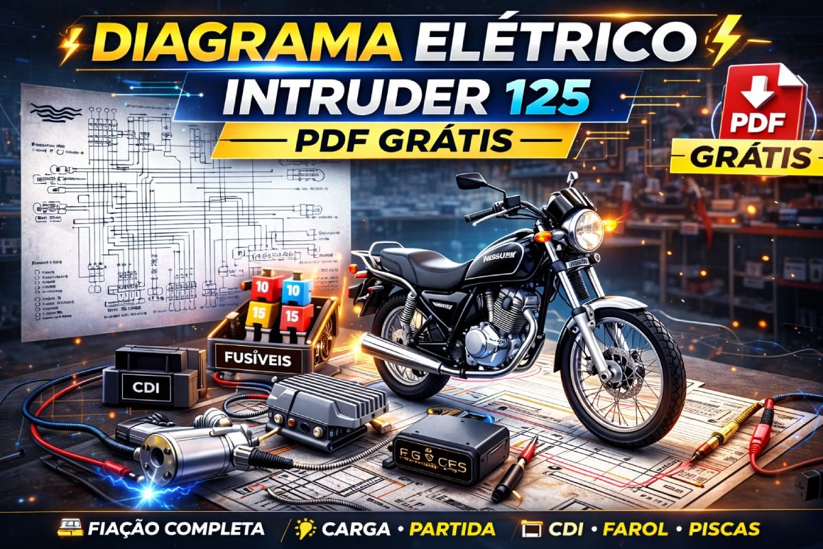 Diagrama elétrico e fiação da Suzuki Intruder 125 (PDF grátis)