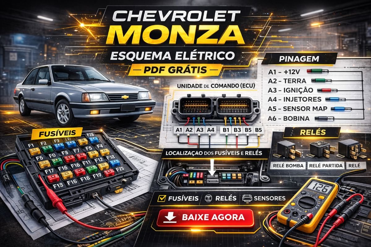Esquema Elétrico do Chevrolet Monza (PDF Grátis) | Diagramas, Fusíveis e Relés