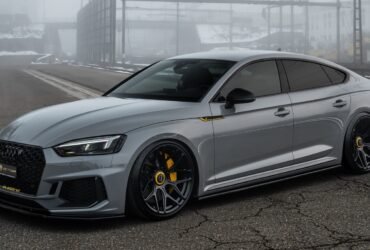 Audi RS5 Sportback rebaixado cinza com rodas SwissRichStreets