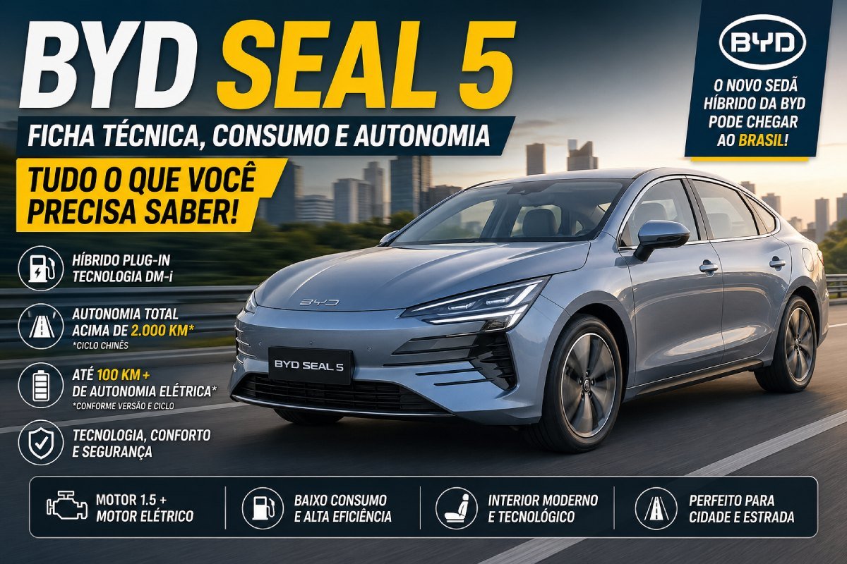 BYD Seal 5: ficha técnica, consumo e lançamento