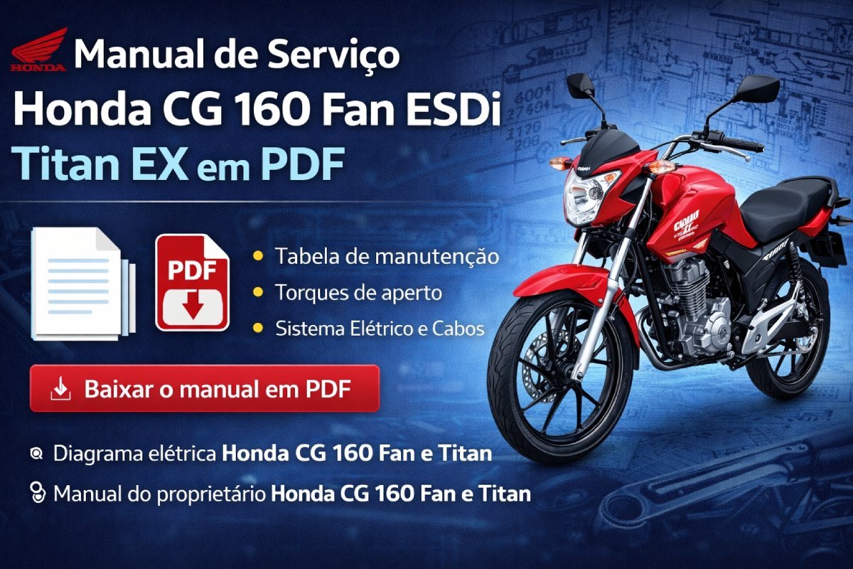 Manual de Serviço Honda CG 160 Fan ESDi e Titan EX em PDF