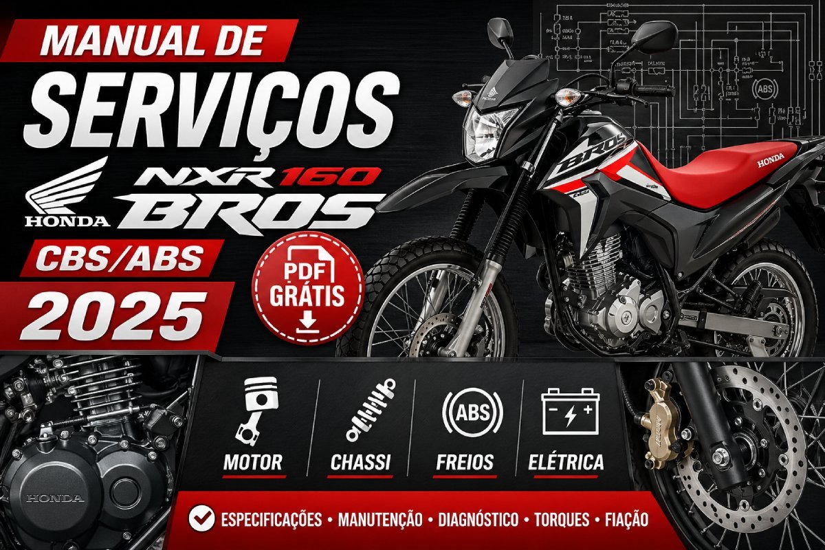 Manual de serviços Honda NXR 160 Bros CBS ABS 2025 em PDF