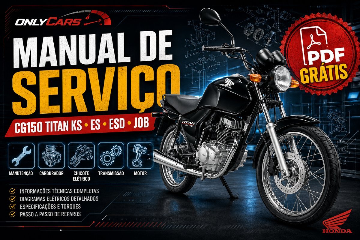 Manual de serviço Honda CG150 Titan KS ES ESD e CG150 Job PDF com torques, carburador, manutenção e diagrama elétrico