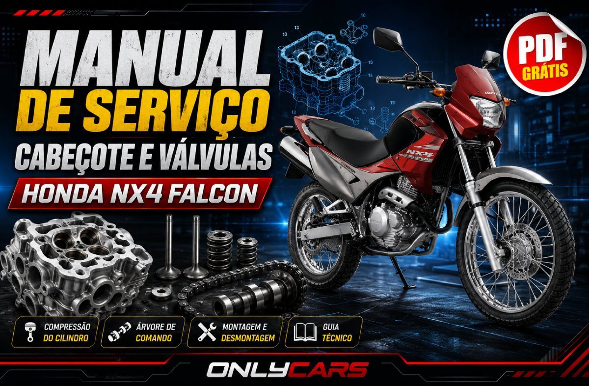 Manual de serviço Honda NX4 Falcon cabeçote e válvulas em PDF
