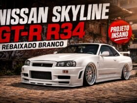 Skyline GT-R R34 rebaixado branco: fotos do projeto e detalhes