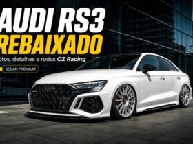 Audi RS3 rebaixado branco com rodas OZ Racing