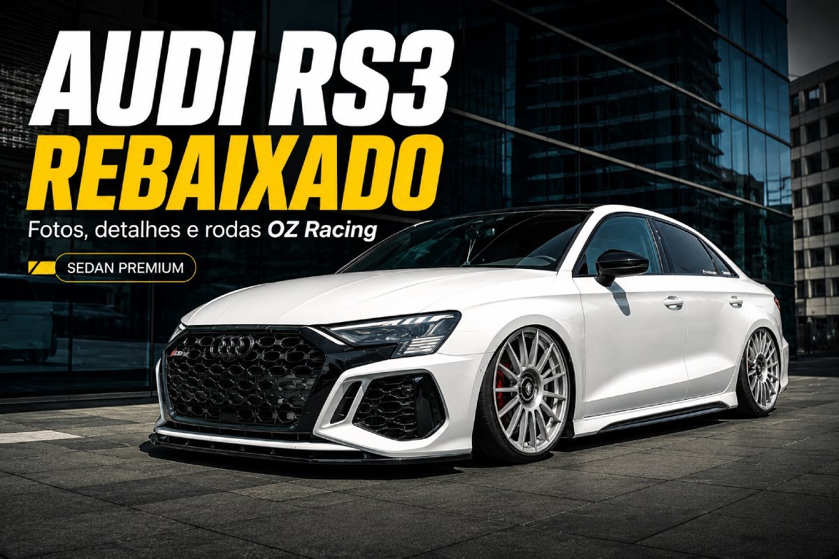 Audi RS3 rebaixado branco com rodas OZ Racing