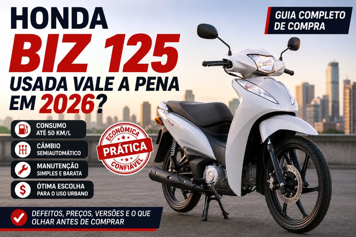 Honda Biz 125 usada vale a pena em 2026