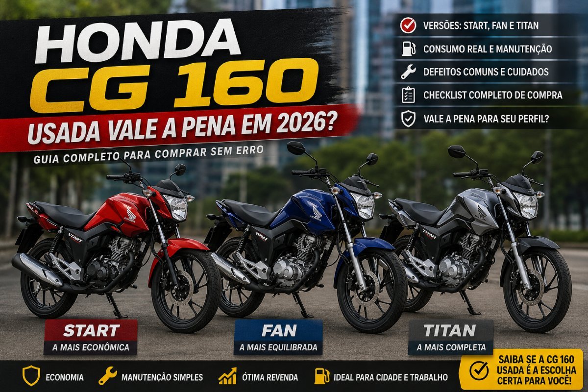 Honda CG 160 usada vale a pena em 2026