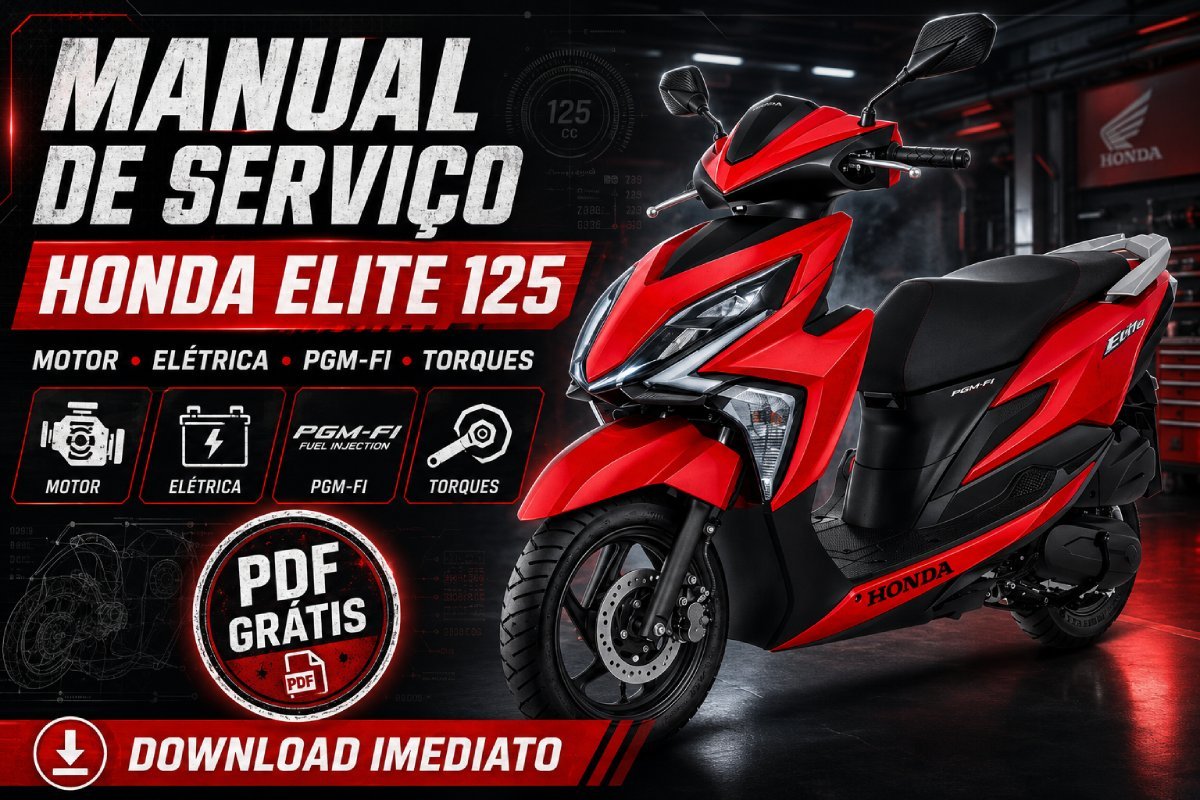 Manual de Serviço Honda Elite 125 PDF com informações de motor, elétrica e manutenção