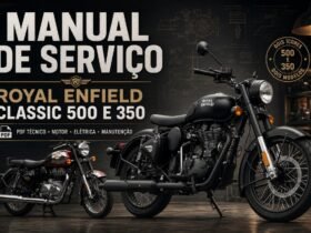 Manual de serviço Royal Enfield Classic 500 e 350 PDF com moto clássica e elementos técnicos