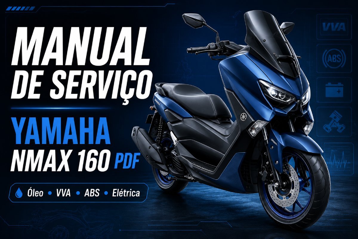 Manual de Serviço Yamaha NMAX 160 PDF com óleo, VVA, ABS, elétrica e manutenção