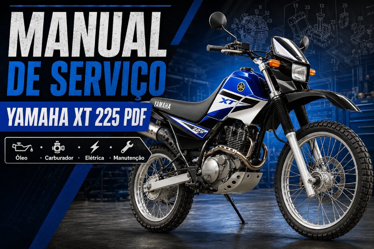 Manual de Serviço Yamaha XT 225 PDF com óleo, carburador, elétrica, pneus e manutenção