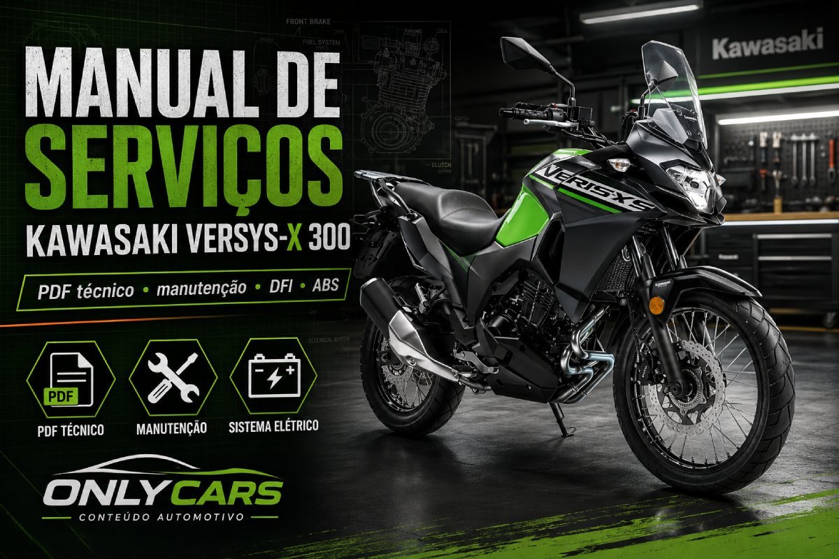 Manual de serviços Kawasaki Versys-X 300 PDF com moto trail e elementos técnicos
