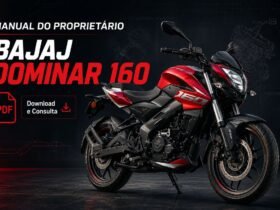 Manual do proprietário Bajaj Dominar 160 em PDF para consulta de óleo pneus painel e manutenção