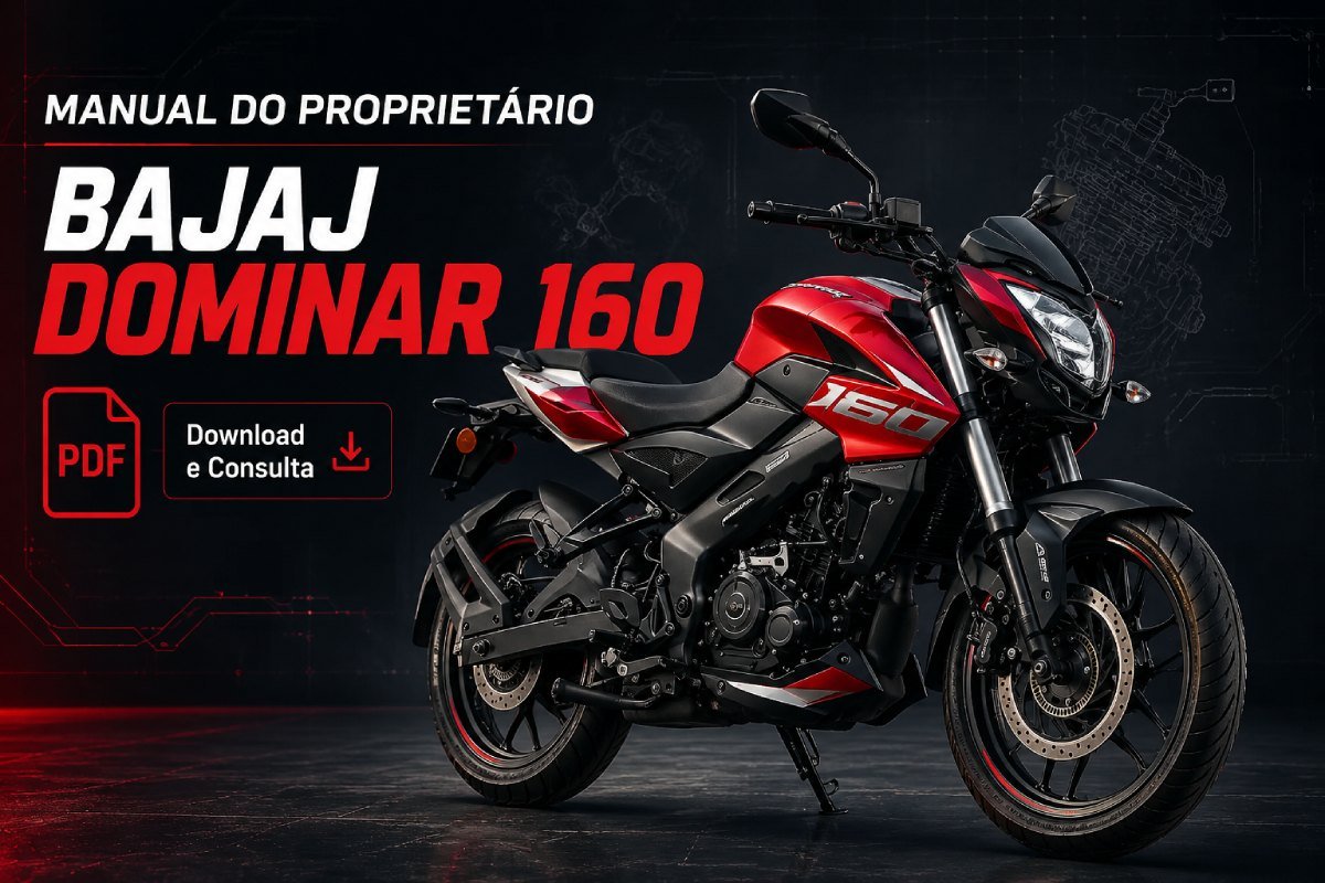 Manual do proprietário Bajaj Dominar 160 em PDF para consulta de óleo pneus painel e manutenção
